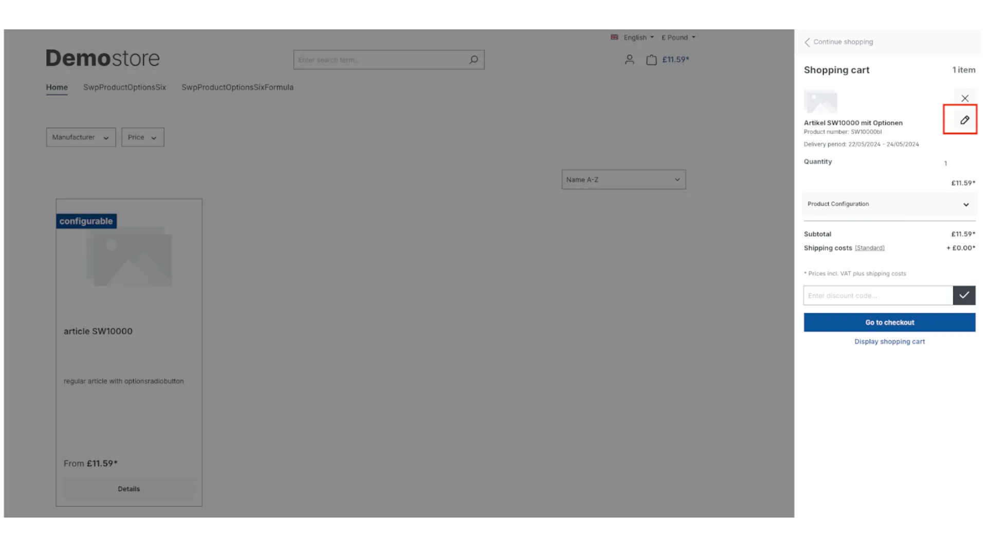 Produkt Konfigurator - Konfigurator Link zu Konfigurationen – Screenshot 4