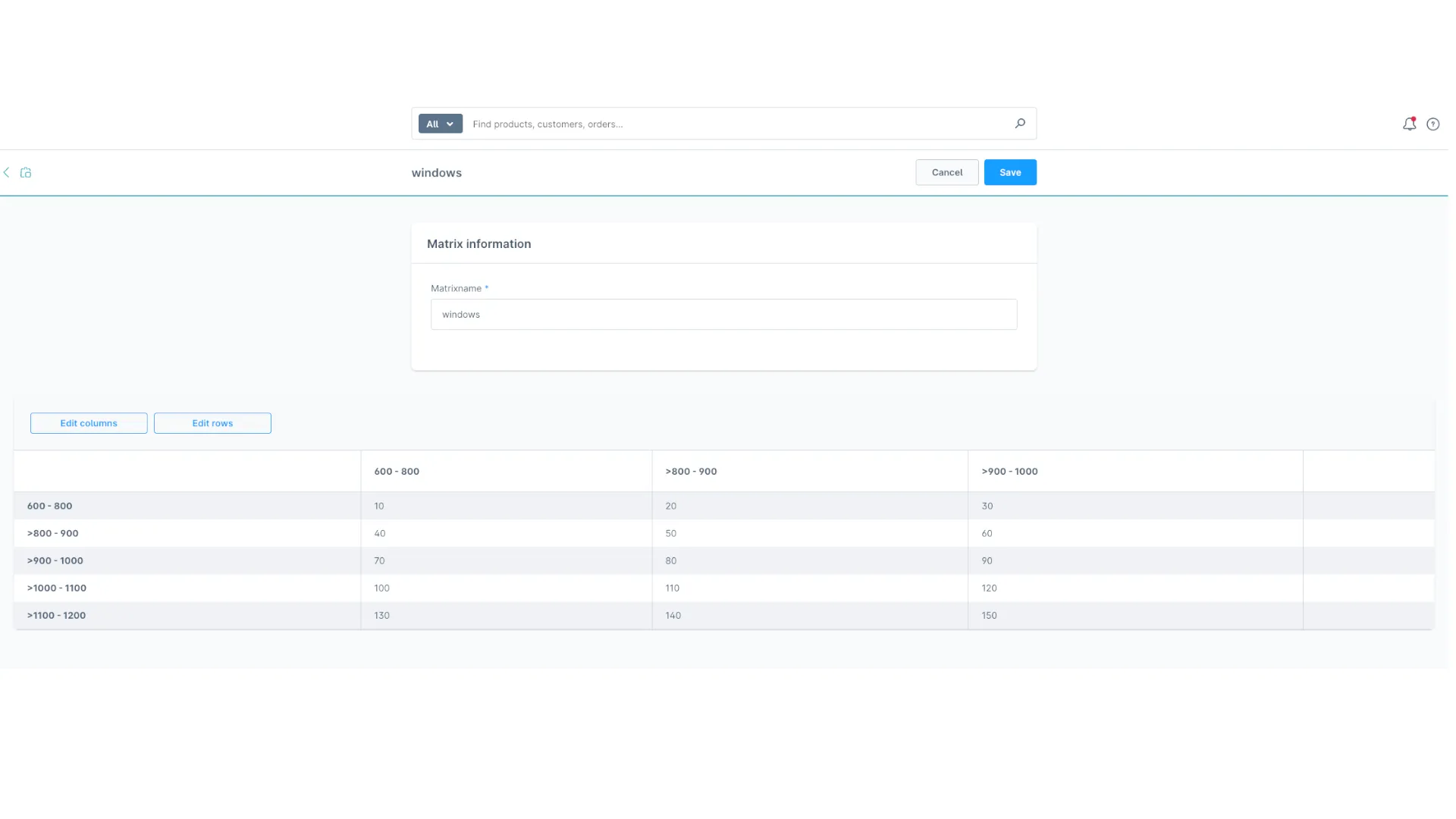Produkt Konfigurator - Konfigurator Preisberechnung per Matrix – Screenshot 2