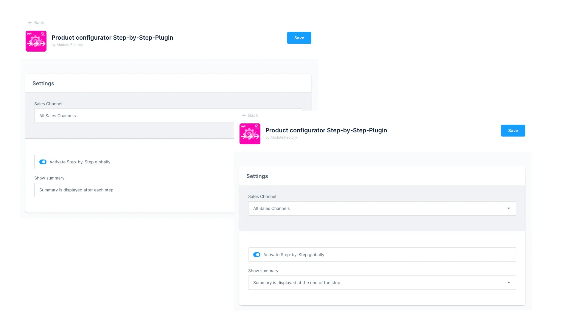 Produkt Konfigurator - Konfigurator Schrittweise Konfiguration – Screenshot 2