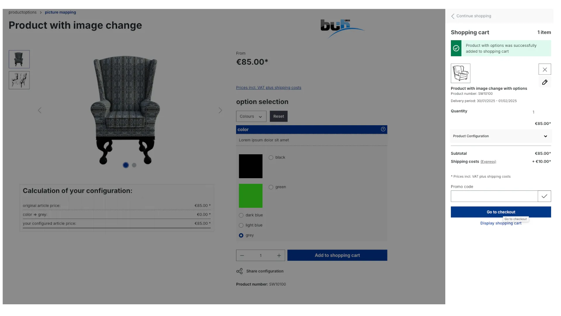 Produktkonfigurator Bildermapping – Screenshot 5