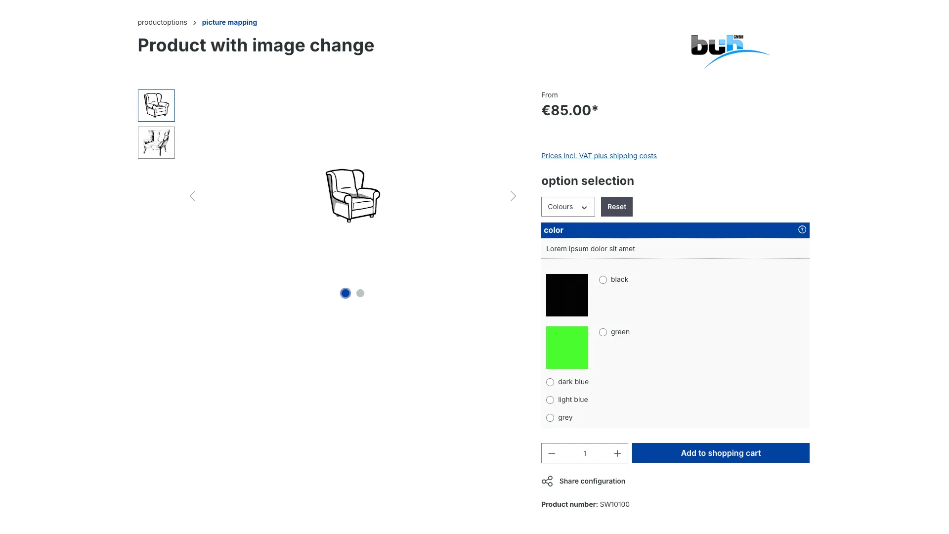 Produktkonfigurator Bildermapping – Screenshot 6