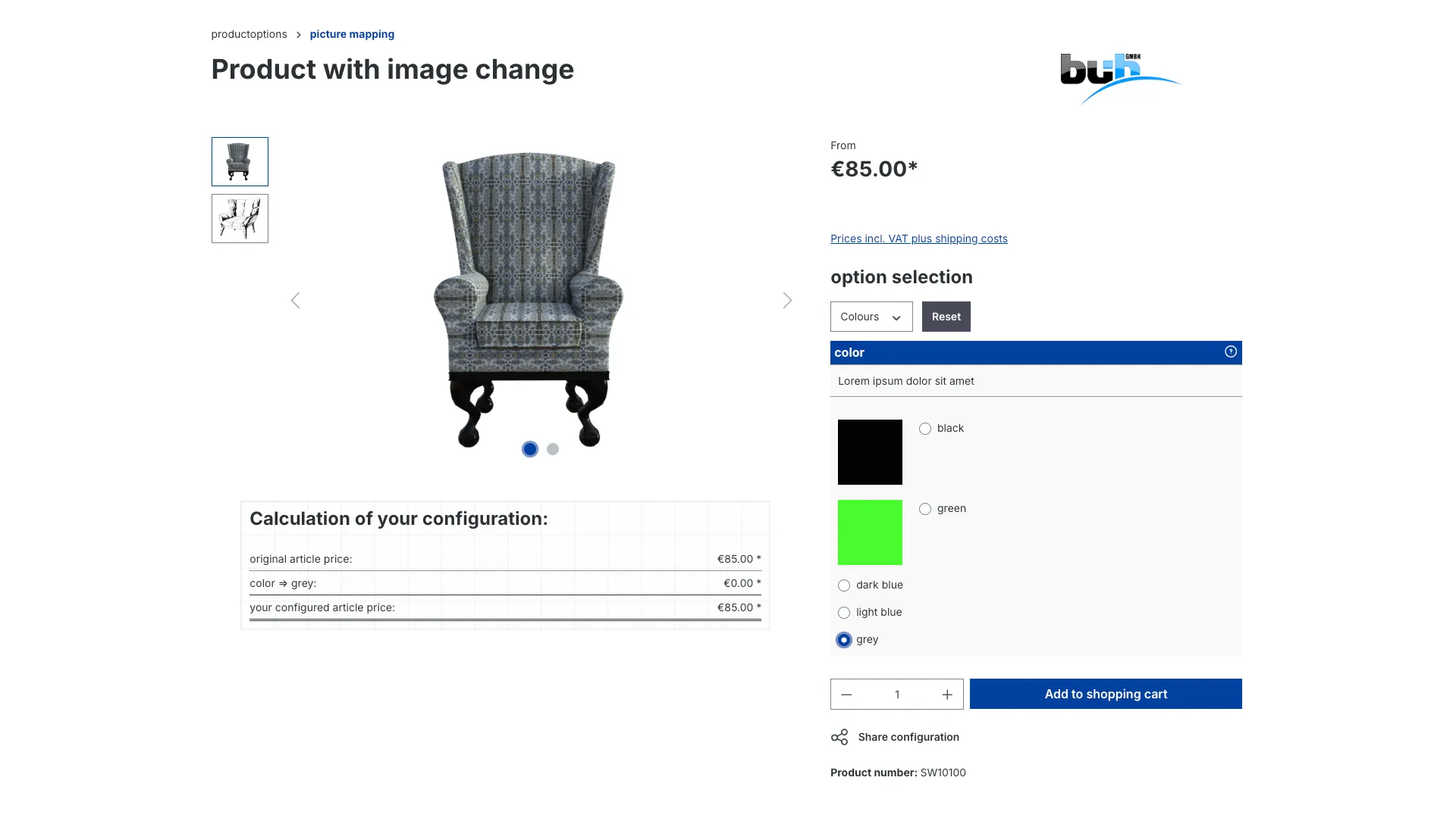 Produktkonfigurator Bildermapping – Screenshot 7