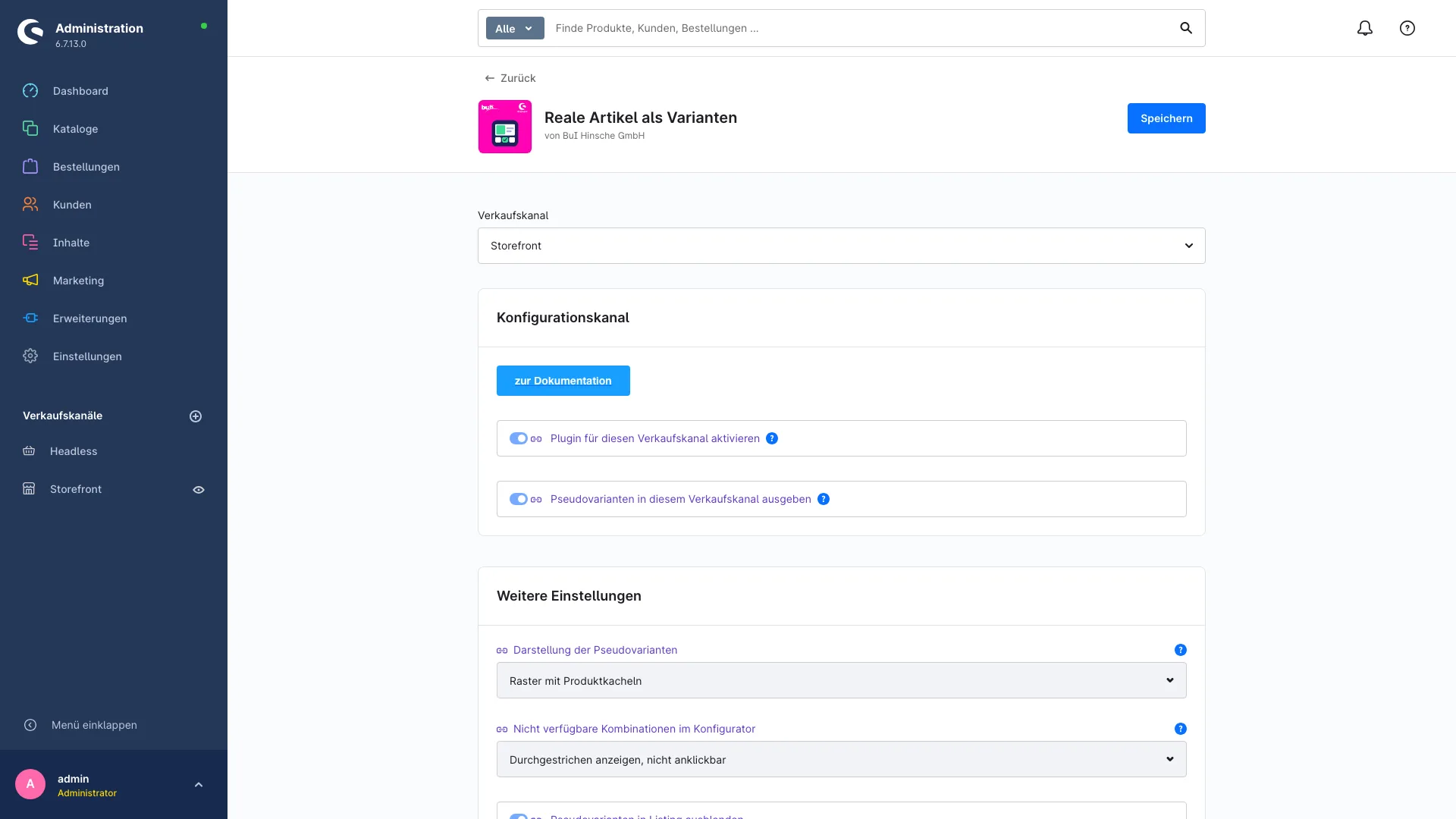Reale Artikel als Varianten: aus Einzelartikeln wird eine Auswahl. Screenshot 4