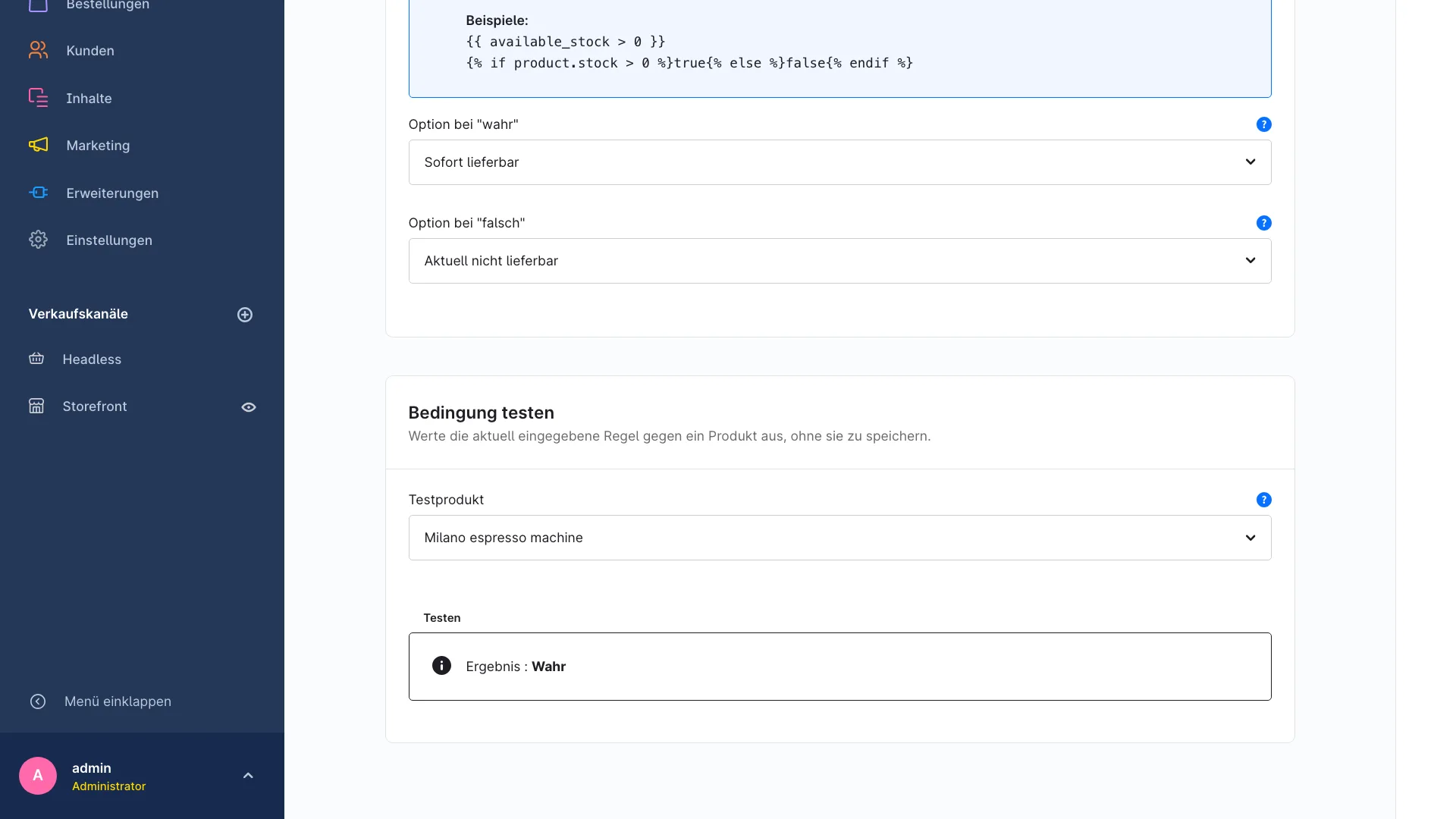 Regelbasierte Eigenschaftsfilter: Produktfilter, die sich selbst pflegen. Screenshot 5