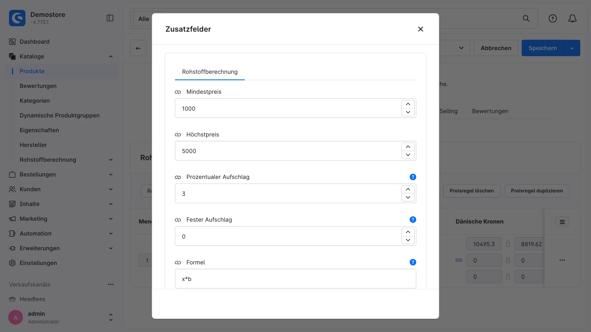 Preisberechnung Gold Silber | Artikelpreise folgen automatisch dem Rohstoffkurs. Screenshot 12