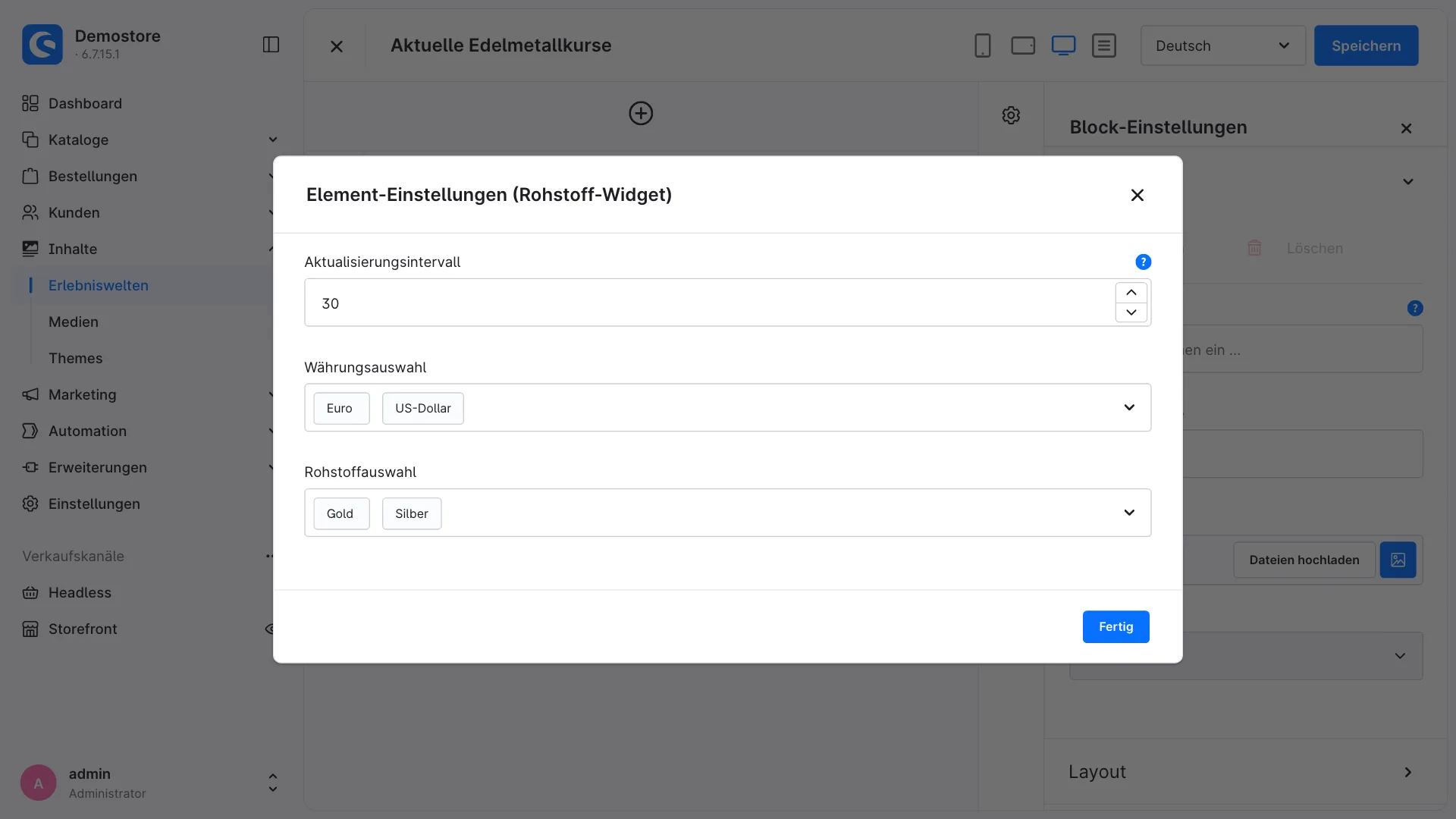Preisberechnung Gold Silber | Artikelpreise folgen automatisch dem Rohstoffkurs. Screenshot 14