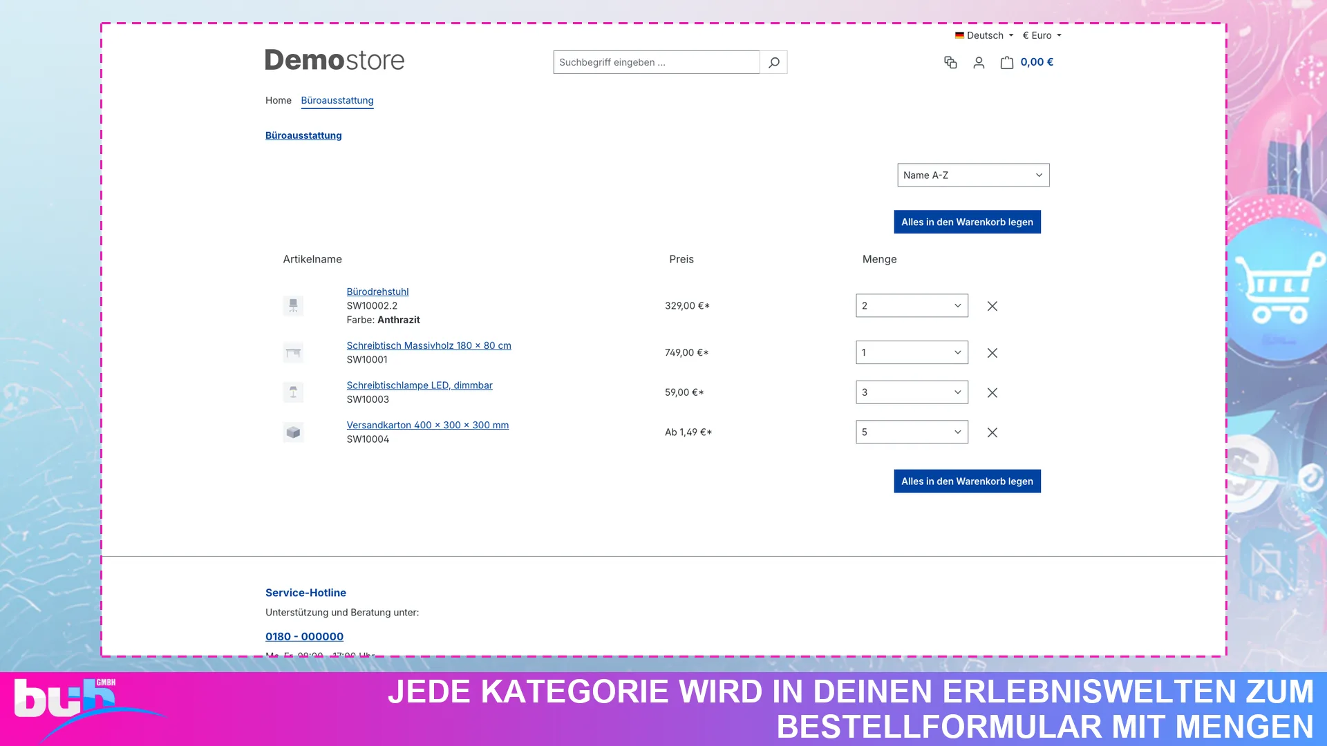Schnellkauf Schnellbestellung Quick Order | Bestellformular per Artikelnummer. Screenshot 8