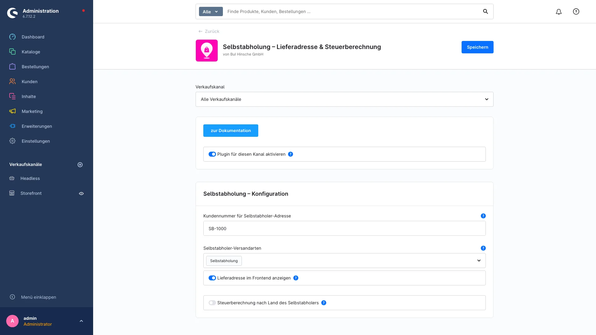 Selbstabholung: Abholadresse im Checkout und Steuer nach Abholort. Screenshot 2