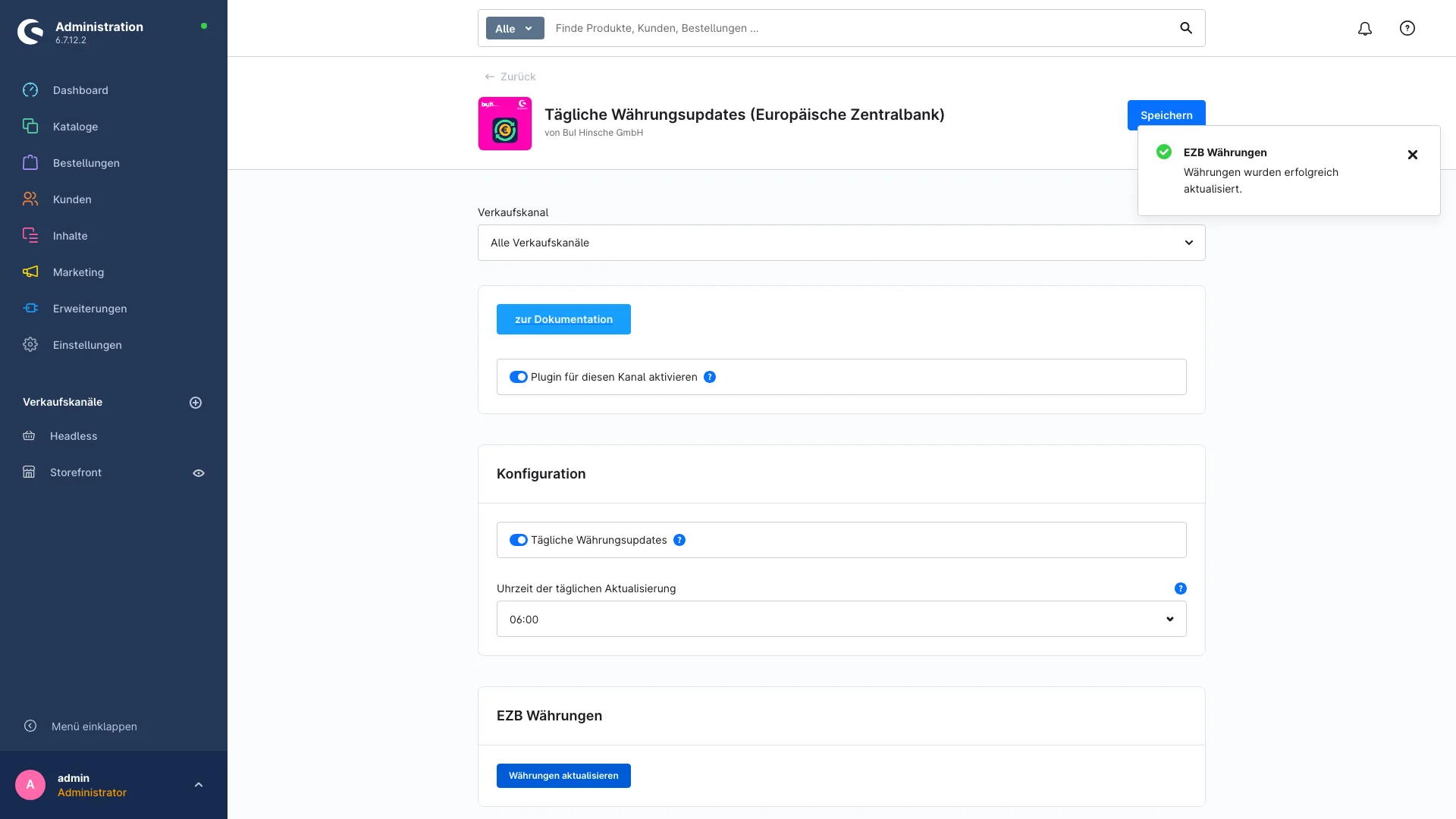 Tägliche Währungsupdates: EZB-Kurse automatisch im Shop. Screenshot 4