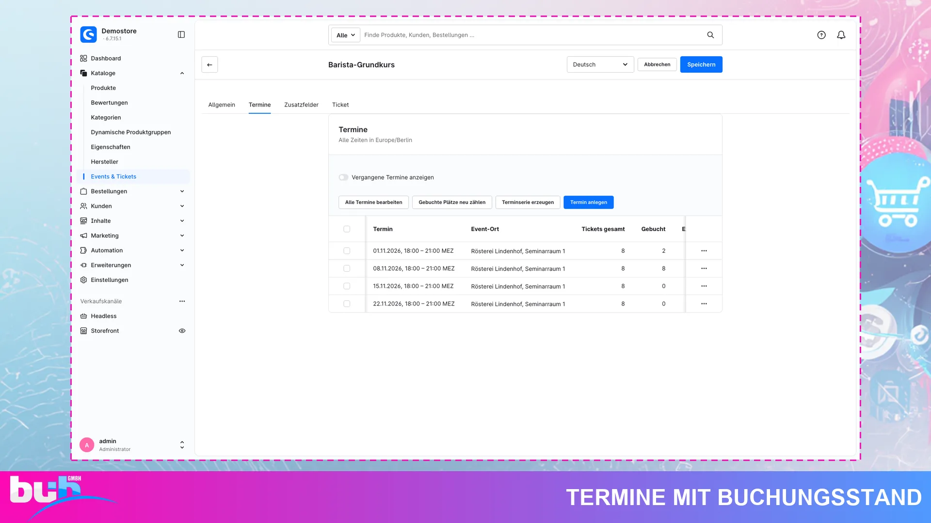 Events & Tickets | Event Buchung für Seminare und Kurse mit Warteliste. Screenshot 15