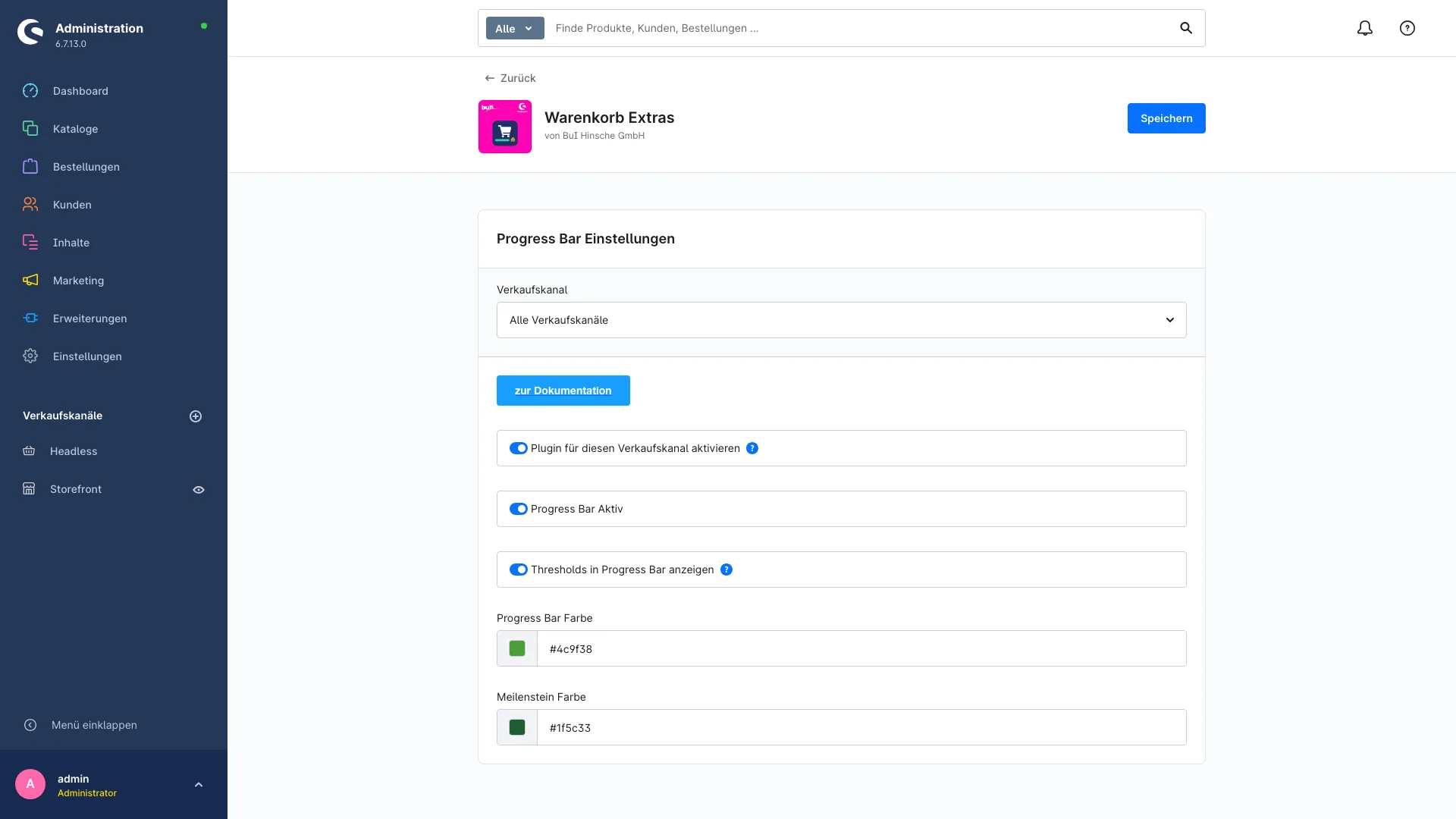 Warenkorb Extras: Fortschrittsbalken mit Gratisartikel und Mindermengenzuschlag. Screenshot 4