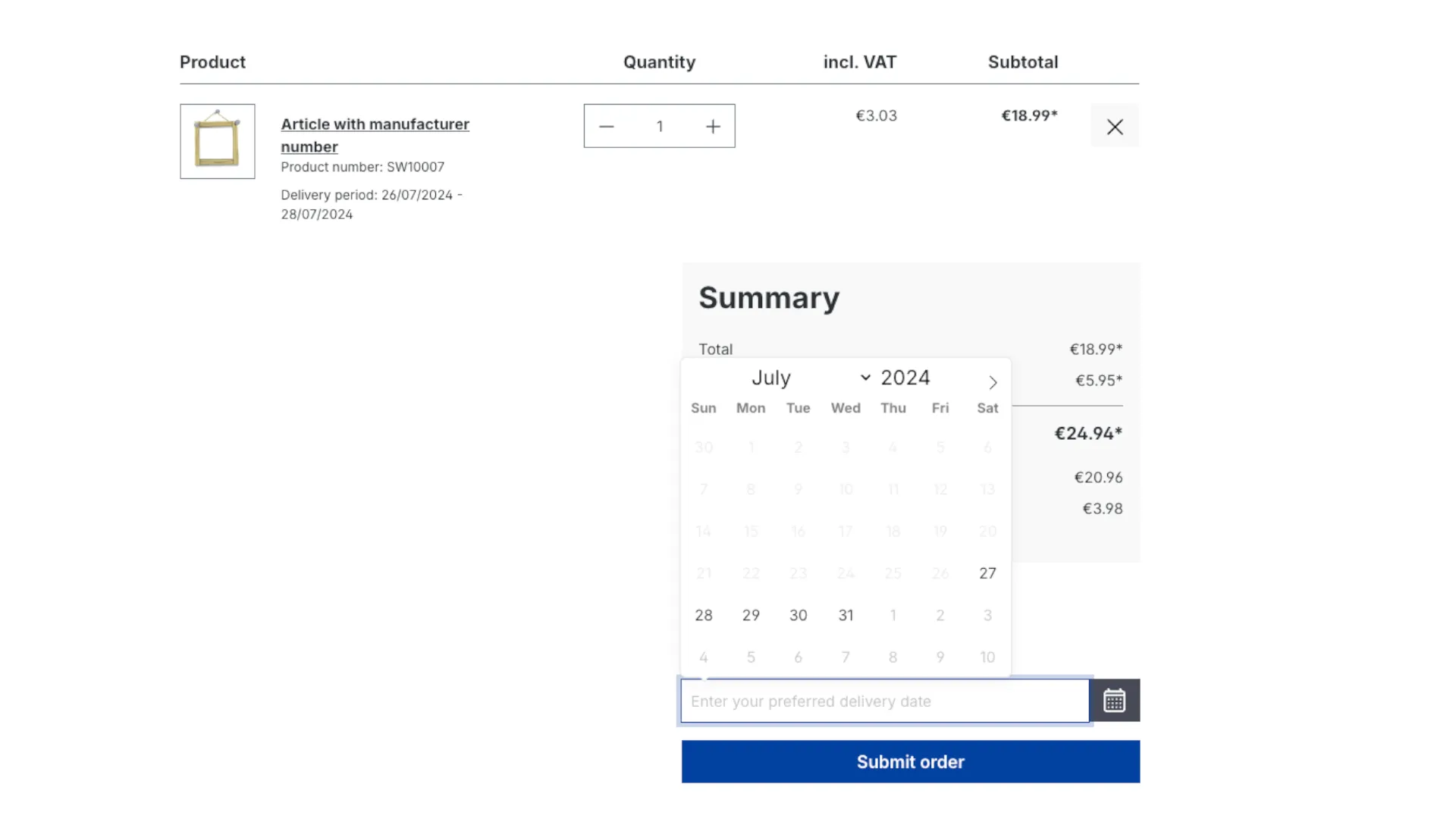 Wunschlieferdatum – Screenshot 2